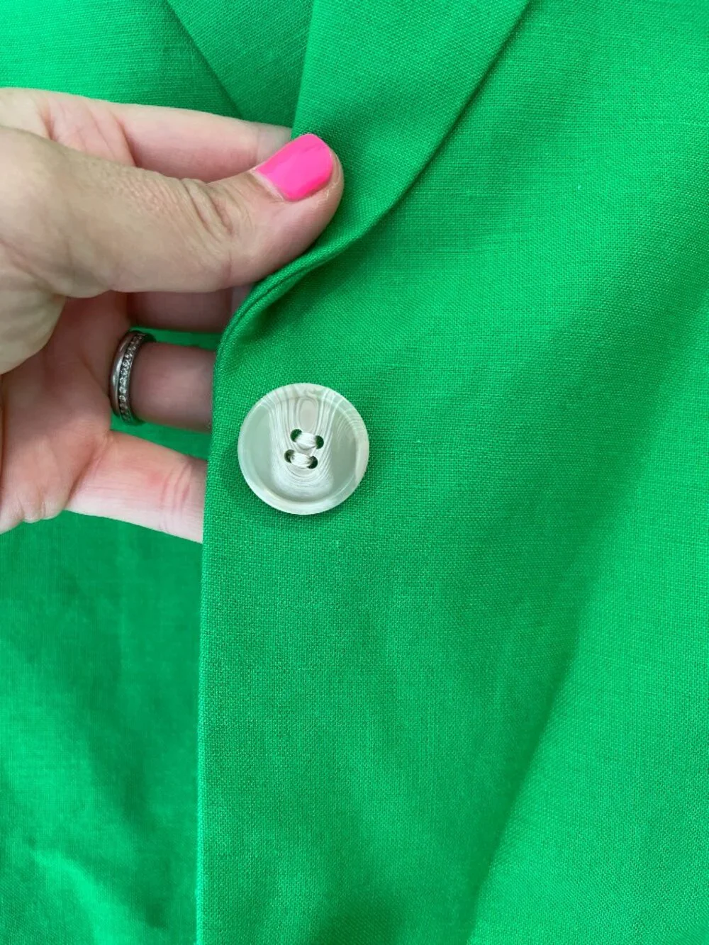 H&M Linen Blend NWT Kelly Green Blazer - Picture 3 of 3